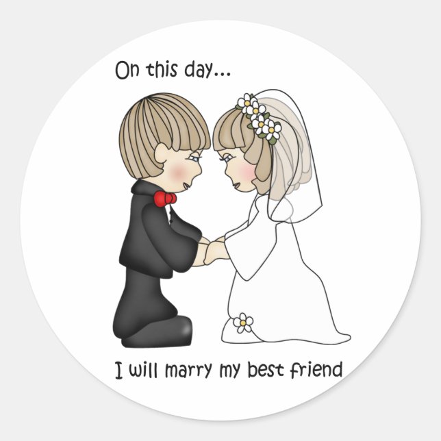 Bride and Groom Wedding Stickers (Front)