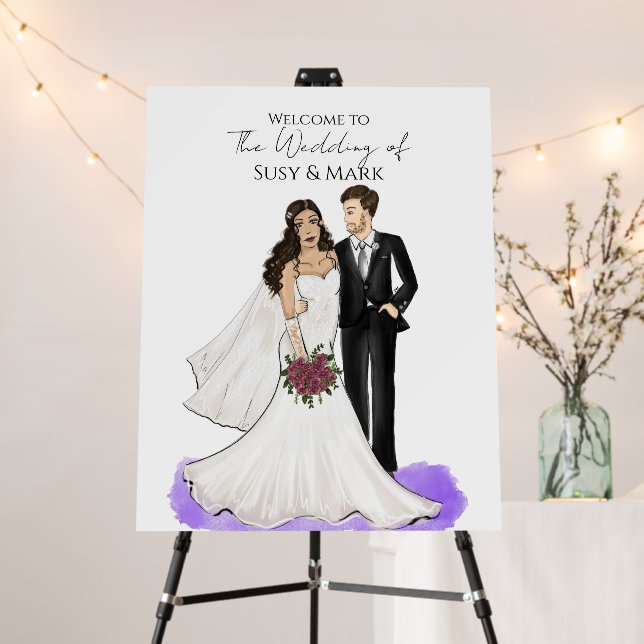 Bride And Groom Welcome Sign (In Situ (Stand))