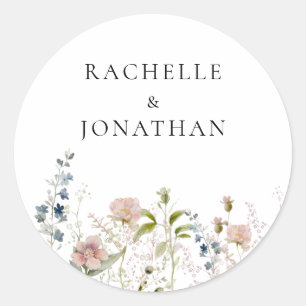 Bride and Groom Wildflower Envelope Seal