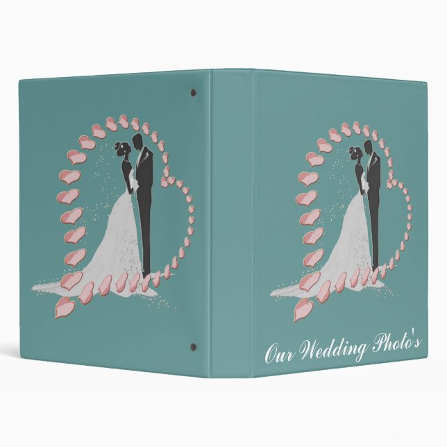 Bride and Groom with Hearts Binder (Background)