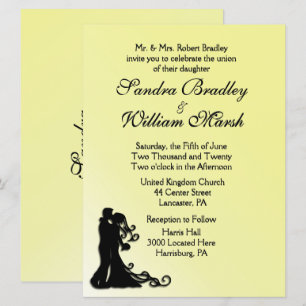 Bride and Groom Yellow Invitation