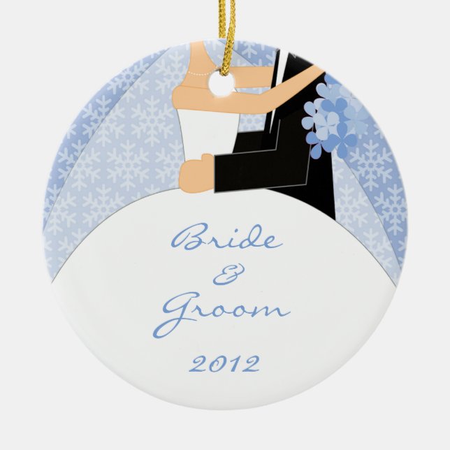 Bride and Groom's First Christmas Ornament (Front)