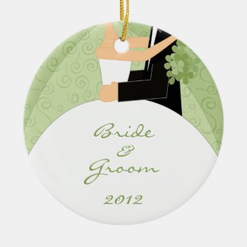 Bride And Groom's First Christmas Ornament by PMCustomWeddings at Zazzle