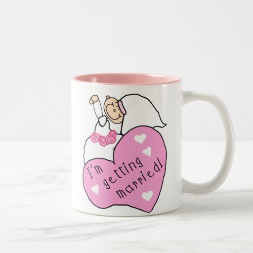 Bride and Heart Im Getting Married Two_Tone Coffee Mug