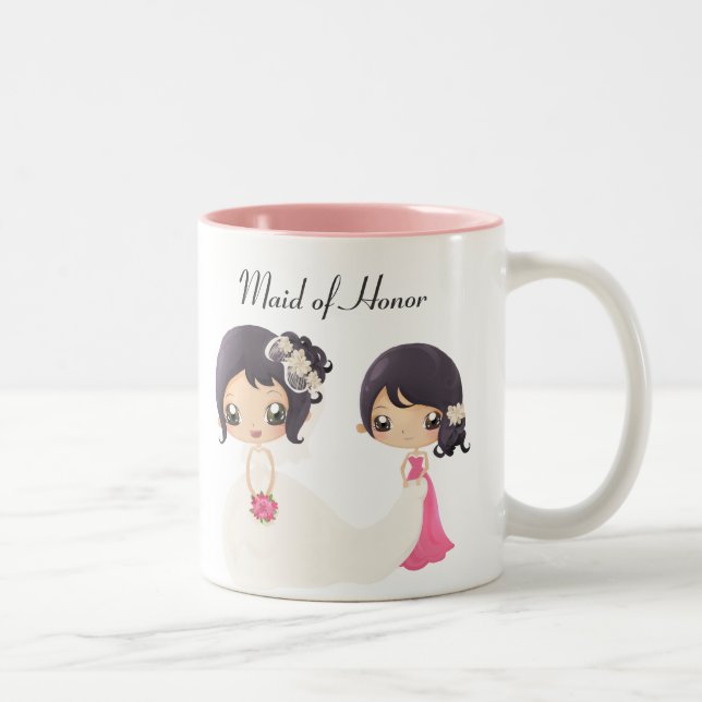 Bride and Maid of Honor Two-Tone Coffee Mug (Right)