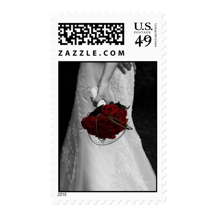 Bride and Red Roses Stamp