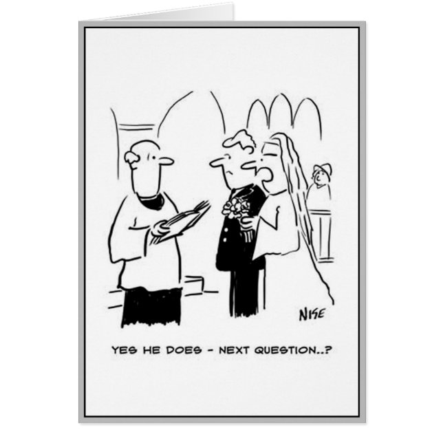 Bride Answers Grooms Vow. Cards (Front)