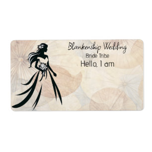 Bride Art Abstract Background Label Name Tag