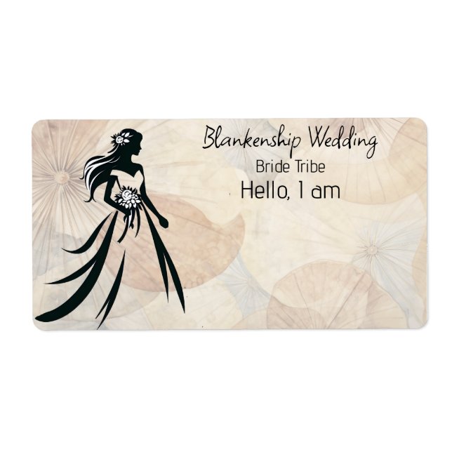 Bride Art Abstract Background Label Name Tag (Front)