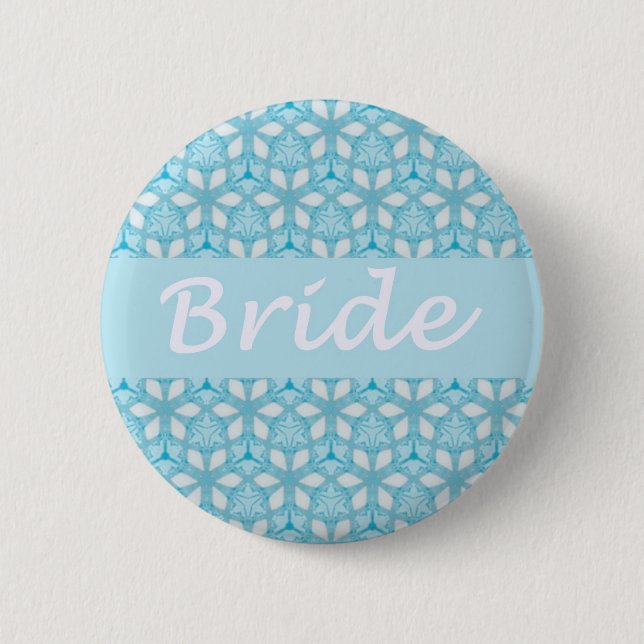bride art deco florals pinback button (Front)