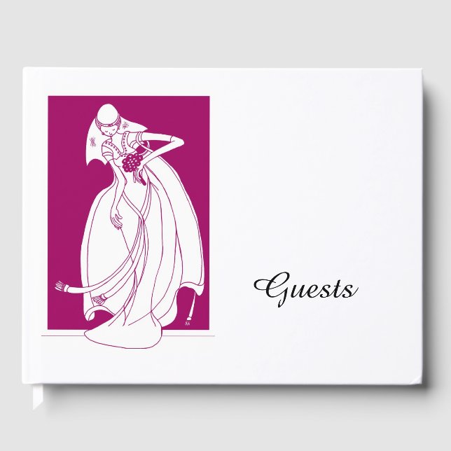 Bride art illustration guest book (Front)