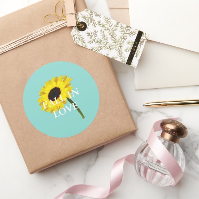 BRIDE Autumn Bride Sunflower Bridal Shower Party Classic Round Sticker (Gifting)