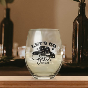 Bride Babe Bachelorette Custom Name Stemless Wine Stemless Wine Glass