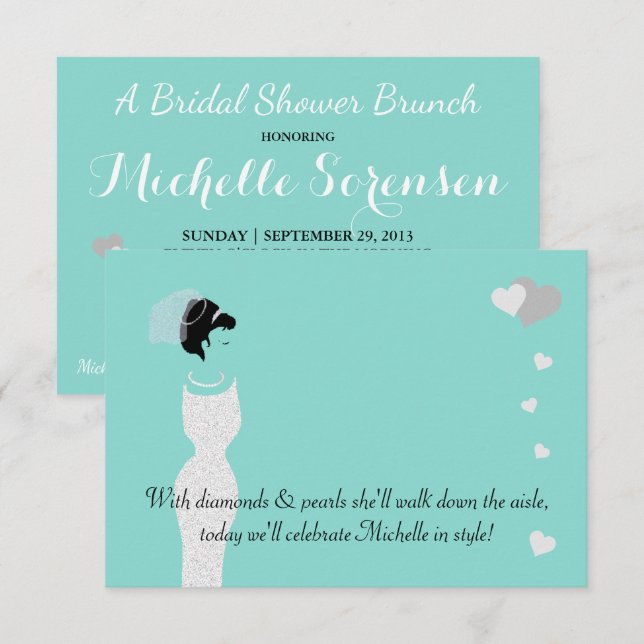 Bride & Bachelorette Bridal Shower Party Invitation (Front/Back)