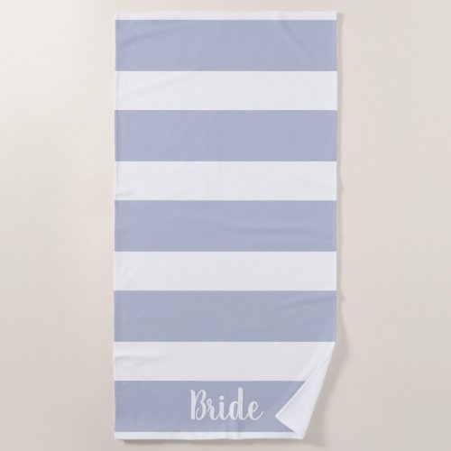 Bride Bachelorette Striped Pattern Purple Beach Towel