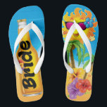 Bride Beach Honeymoon Flip Flops<br><div class="desc">Beach Bride Honeymoon! Tropical beer beach bride flip flops. Great gift for the newlywed bride. Groom available too!</div>