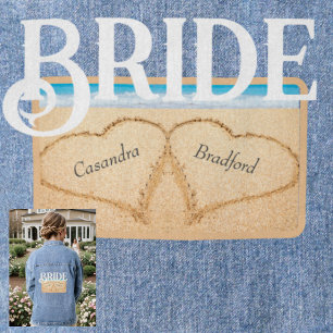 Bride Beach Wedding 2 Heart in Sand Denim Jacket