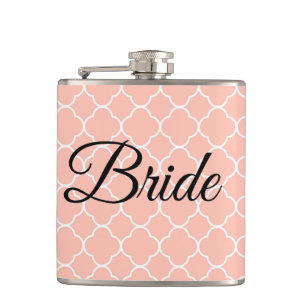 Bride beautiful pink flask