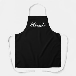 Bride Black and White Script Cooking Apron