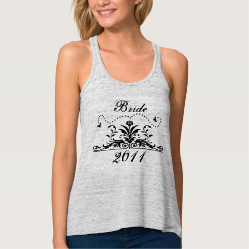 Bride Black Damask Bumble Bee Tank Top