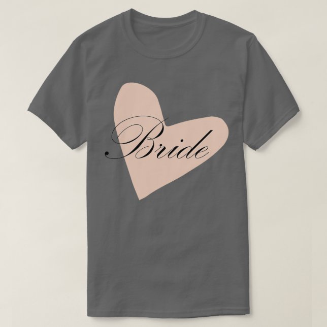 Bride black on pink heart T-Shirt (Design Front)