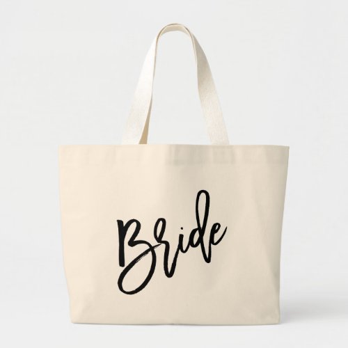 Bride Black Script Large Tote Bag