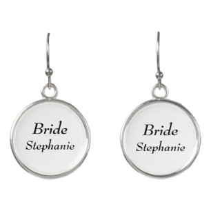 Bride Black Stylish Elegant Weddings Earrings