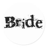 Bride Black Text Classic Round Sticker