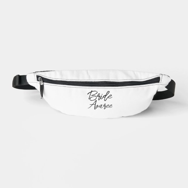 Bride Black Text on White Fanny Pack (Front)