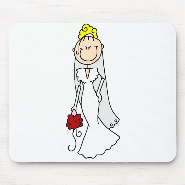 Bride Blond Stick Figure Mousepad (Front)