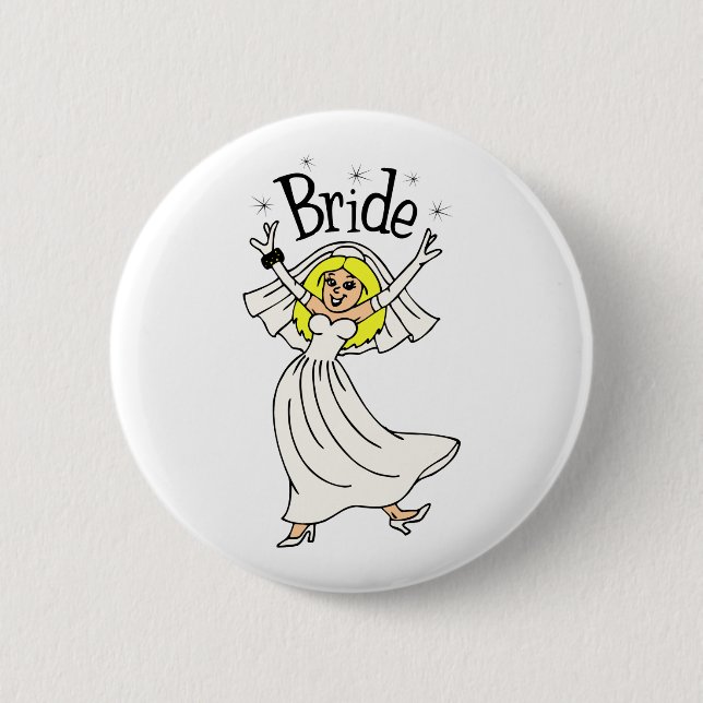 Bride (Blonde Hair) Pinback Button (Front)