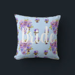 Bride Blue Flowers Floral Wedding Decor Cushion<br><div class="desc">Bride Blue Flowers Floral Wedding Decor Cushion. Designed from my original art.</div>