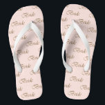 Bride blush pink gold calligraphy pattern elegant  flip flops<br><div class="desc">Bride blush pink and gold script calligraphy pattern elegant chic Flip Flops.
Great gift for brides,  or brides to be.</div>