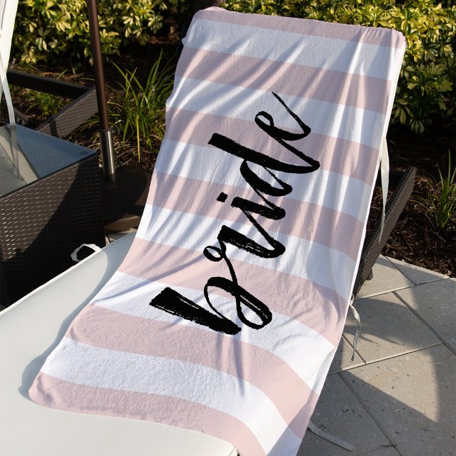 Bride | Blush Stripe Beach Towel (Creator Uploaded)