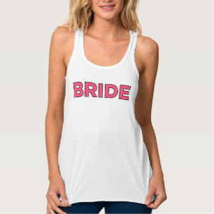 Bride Bold Pink White Womens Wedding Tank Top