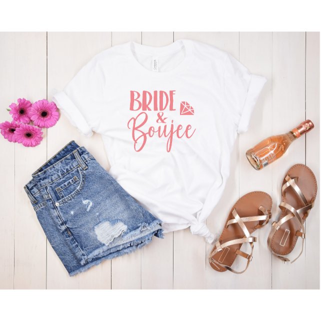 Bride + Boujee Bachelorette Party Group Tri-Blend Shirt (Beach & Boozy Bride Tshirt)