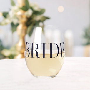 Bride Bridal Bride to Be  Stemless Wine Glass