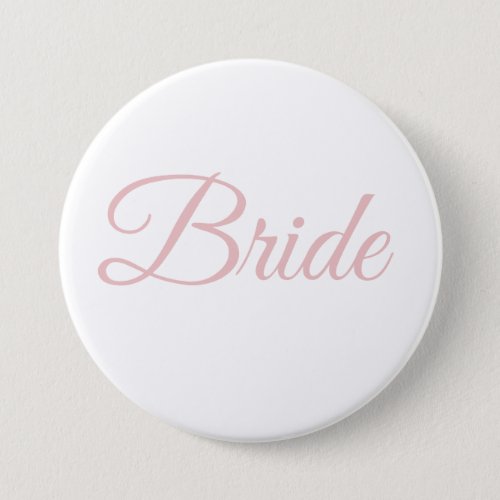 Bride Bridal Party Blush Pink Whie Wedding Classy Button