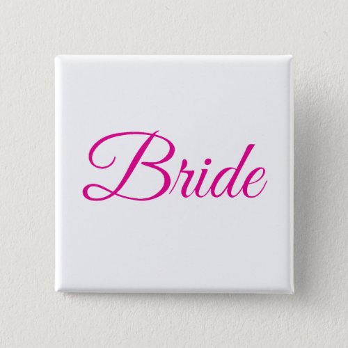 Bride Bridal Party Pink White Elegant Wedding Pin