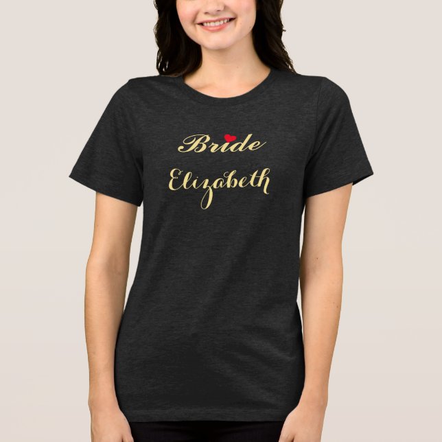 Bride Bridal Shower Bachelorette Party Wedding Tri-Blend Shirt (Front)