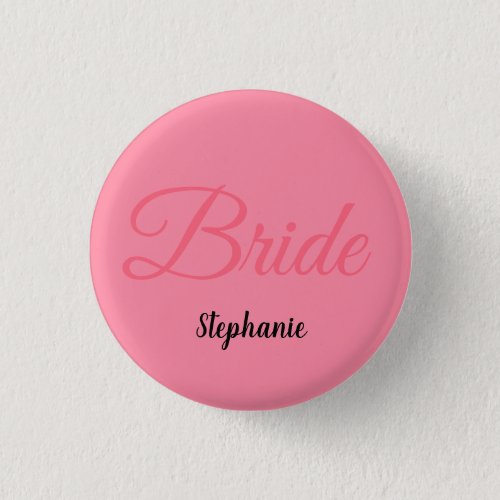 Bride Bridal Shower Monogram Custom Name Wedding Button