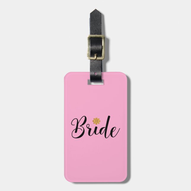 Bride Bridal Shower  Wedding Elegant Luggage Tag (Front Vertical)