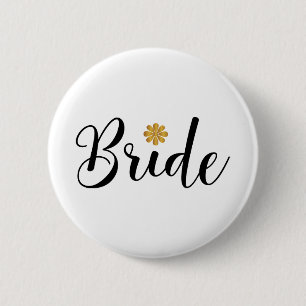 Bride Bridal Shower  Wedding Elegant Pinback Button