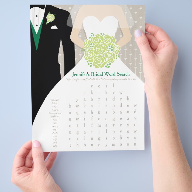 evergreen bridesmaid dresses Green and Gold Bridal Shower Game Guess The Dress Printable – LittleSizzle main image 1