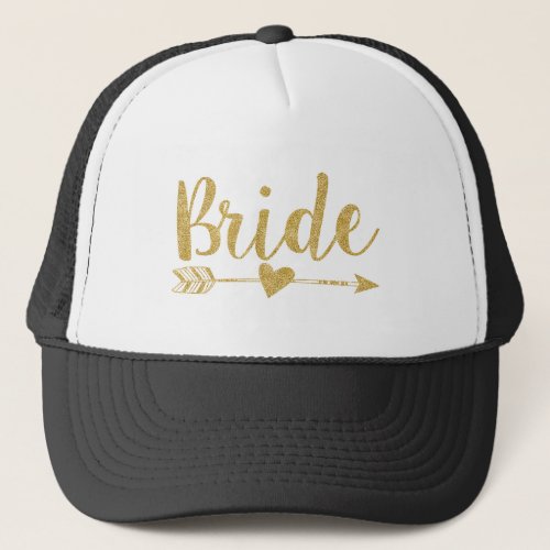 BrideBride TribeGolden Glitter_Print Trucker Hat