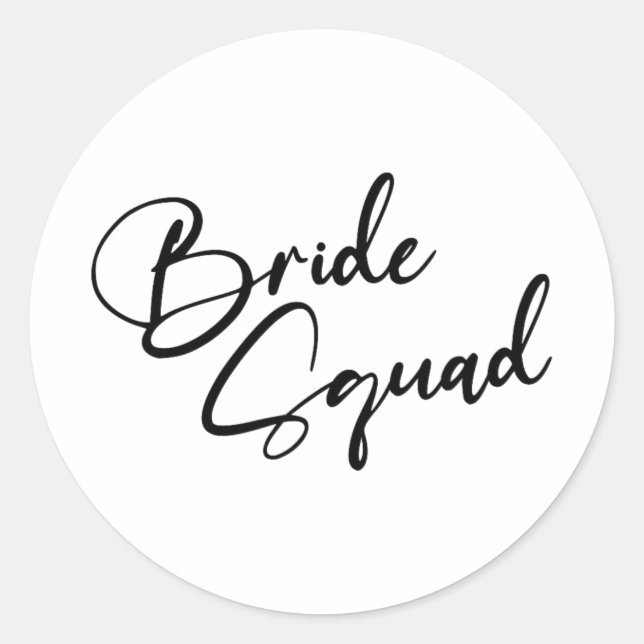 Bride Bridesmaid Bride Squad Bachelorette Party  Classic Round Sticker (Front)