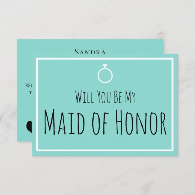 BRIDE & Bridesmaids Be My Maid Honor Shower Party Invitation (Front/Back)
