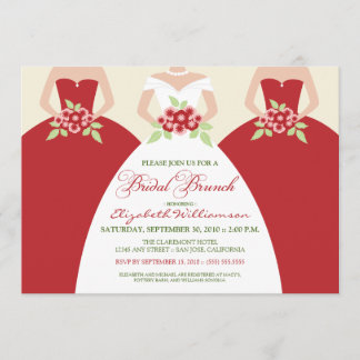 Bride & Bridesmaids Bridal Brunch Invitation (red)
