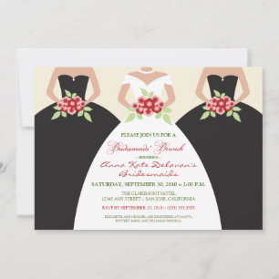 Bride & Bridesmaids Bridal Brunch Invite (black)