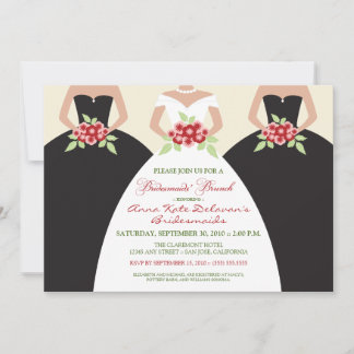 Bride & Bridesmaids Bridal Brunch Invite (black)